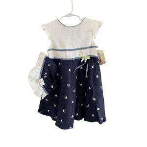 Vintage New 2 Piece Little Bitty Girls 5 Cap Sleeve Dress Fit & Flare Matching H